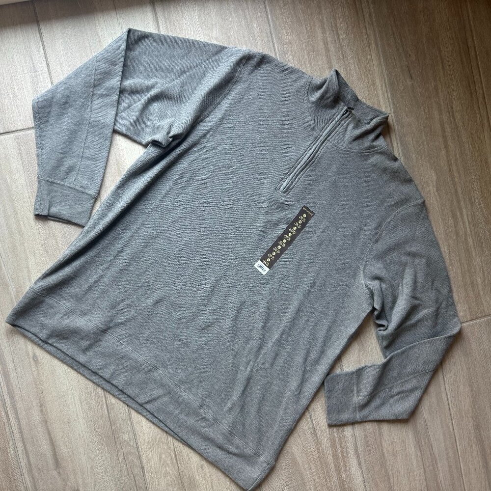 Great Northwest Grey 1/3 Zip Heavy Rib Pullover Sweater | Men’s XL | NWT